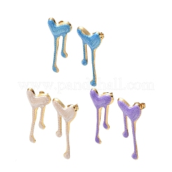 304 Stainless Steel Enamel Stud Earrings for Women&nbsp;SA-CBA46AF-22G