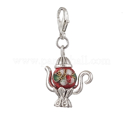 8Pcs 8 Colors Teapot Alloy & Brass Enamel Beads Pendant Decoration&nbsp;HJEW-JM03911