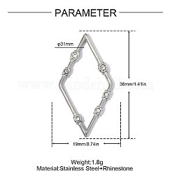 304 Stainless Steel with Crystal Rhinestone Pendants&nbsp;RB-OY001-81P-01