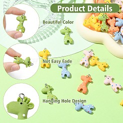 50Pcs 5 Colors Resin Pendants&nbsp;RESI-CJ0004-49
