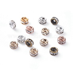 Brass Rhinestone Spacer Beads&nbsp;RB-X0013-10-NF