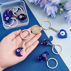8Pcs 8 Style Glass Keychains&nbsp;KEYC-PH0001-53