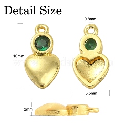 30Pcs Brass Micro Pave Cubic Zirconia Pendants&nbsp;ZIRC-CJ0001-19