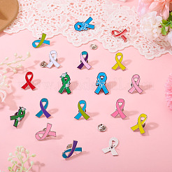 20Pcs 10 Styles Awareness Ribbon Enamel Pin&nbsp;JEWB-TA0001-39