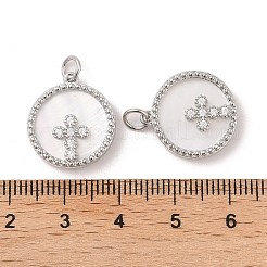 Brass Pendants Pave Shell&nbsp;KK-L208-76P