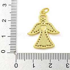 Brass Enamel Pendants with Jump Rings and Cubic Zirconia&nbsp;KK-D534-07G