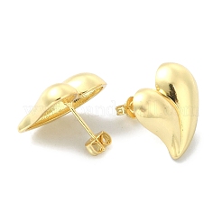 Rack Plating Brass Heart Stud Earrings for Valentine's Day&nbsp;EJEW-Q780-06G