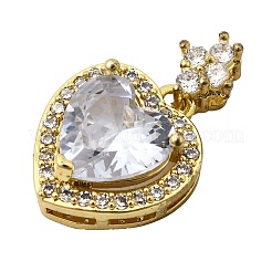 Brass Micro Pave Cubic Zirconia Pendants&nbsp;KK-I360-072G
