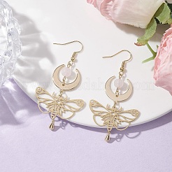 Natural Rose Quartz Dangle Earrings&nbsp;EJEW-TA00398