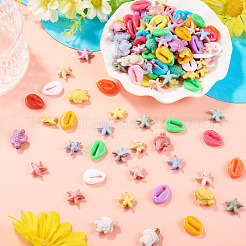 200Pcs 3 Styles Ocean Animal Opaque Acrylic Beads&nbsp;OACR-TA0005-04