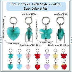 84pcs 14 style Faceted Transparent Glass Charms&nbsp;GLAA-SC0002-05