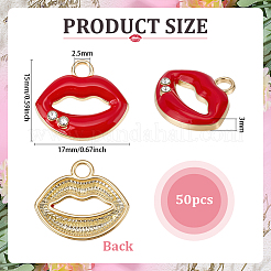 50Pcs Alloy Enamel Pendants&nbsp;FIND-PH0028-78