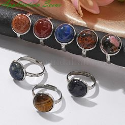Tarnish Resistant 304 Stainless Steel Pad Ring Settings&nbsp;STAS-G173-19P-12mm