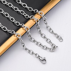 201 Stainless Steel Cable Chain Necklaces&nbsp;NJEW-Q013-12C-P