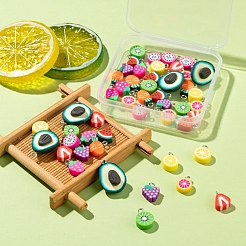 50Pcs 10 Style Handmade Polymer Clay Pendants&nbsp;CLAY-ZZ0001-002