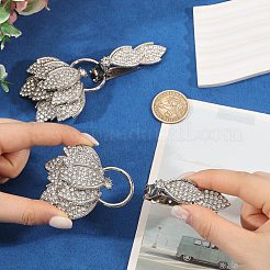 2Pcs Flower Alloy Rhinestone Snap Lock Clasps&nbsp;FIND-FH0018-22B