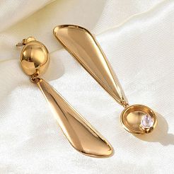 304 Stainless Steel Dangle Stud Earrings for Women&nbsp;EJEW-F412-01G-01