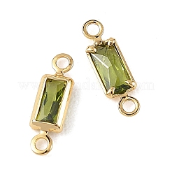 SHEGRACE Brass Pave Cubic Zirconia Rectangle Connector Charms&nbsp;XGRQ2O986-445D-G