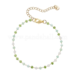 Round Handmade Glass Beaded Link Chain Bracelets for Women&nbsp;BJEW-JB13394