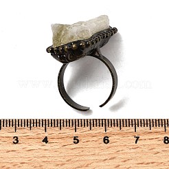 Natural Yellow Quartz Irregular Nugget Open Cuff Rings&nbsp;G-A278-03AB-05