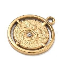 Hammered 304 Stainless Steel Pendants&nbsp;STAS-Z192-01G