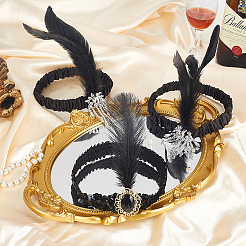 24Pcs 2 Styles Feathers with Satin Fabric with Plastic Headbands&nbsp;AJEW-GA0010-38