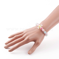 Transparent Acrylic Beads Stretch Bracelets for Kids&nbsp;BJEW-JB05862