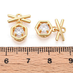 Brass Micro Pave Cubic Zirconia Charms&nbsp;KK-N263-74B-G