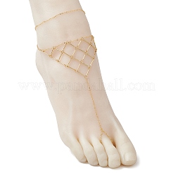 304 Stainless Steel Triangle Mesh Toe Ring Anklets for Women&nbsp;AJEW-AN00665