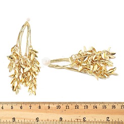 Alloy Leaf Tassel Dangle Stud Earrings for Women&nbsp;LS-EJEW-G435-02G