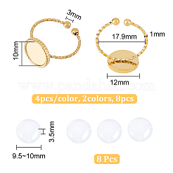 DIY Blank Dome Ring Making Kit&nbsp;STAS-UN0045-05