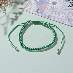 Adjustable Two Tone Nylon Cord Braided Bead Bracelets&nbsp;BJEW-JB05852-05
