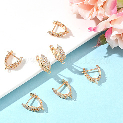 5 Pairs Brass with Cubic Zirconia Stud Earrings Finding&nbsp;KK-BBC0019-98