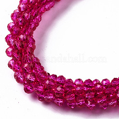 Faceted Transparent Glass Beads Stretch Bracelets&nbsp;BJEW-S144-002F-03