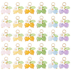 30Pcs 6 Colors Natural Malaysia Jade & White Jade & Topaz Jade & Green Jade & Yellow Jade Pendants&nbsp;PALLOY-TA00290