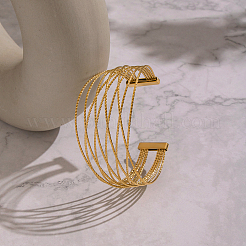 Minimalist 304 Stainless Steel Multi-Strand Twisted Cuff Bangles&nbsp;SR5020
