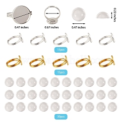 DIY Flat Round Ring Making Kits&nbsp;DIY-SZ0007-80