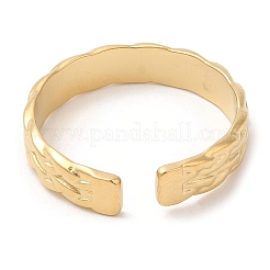 304 Stainless Steel Textured Open Cuff Ring&nbsp;RJEW-K248-08G
