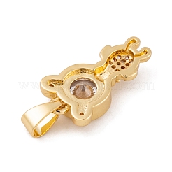 Brass Micro Pave Cubic Zirconia Pendants&nbsp;KK-E108-32G