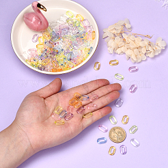600Pcs 6 Colors Transparent Acrylic Linking Rings&nbsp;TACR-CJ0001-35