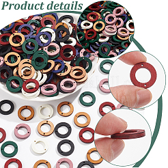 140Pcs 7 Colors Wood Connector Charms&nbsp;WOOD-NB0002-21
