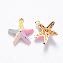 Brass Enamel Charms&nbsp;X-KK-T049-050G-02-NF