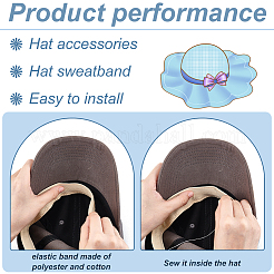 8Pcs 2 Styles  Polyester & Cotton Adjustable Hat Sweatband&nbsp;DIY-BC0013-50B