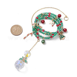 Christmas Theme Glass Beaded Hanging Ornaments&nbsp;HJEW-TA00183