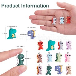 24 Pieces Dinosaur Charms Pendants Animal Shape Resin Charm Colorful Dinosaur Pendant for Jewelry Necklace Bracelet Earring Making Crafts&nbsp;JX318A