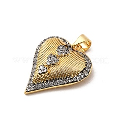 Brass Micro Pave Cubic Zirconia Pendants&nbsp;KK-A266-04B-G