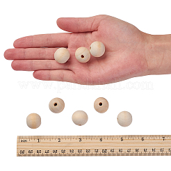 Natural Unfinished Wood Beads&nbsp;WOOD-S651-20mm-LF