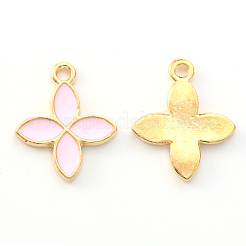 Light Gold Plated Alloy Enamel Pendants&nbsp;X-ENAM-R136-15B