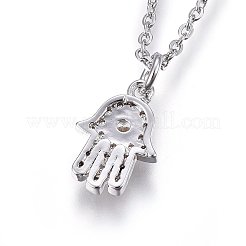 Brass Micro Pave Cubic Zirconia Pendant Necklaces&nbsp;NJEW-L146-08