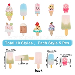 50Pcs 10 Styles Opaque Resin Decoden Cabochons&nbsp;CRES-SC0002-43